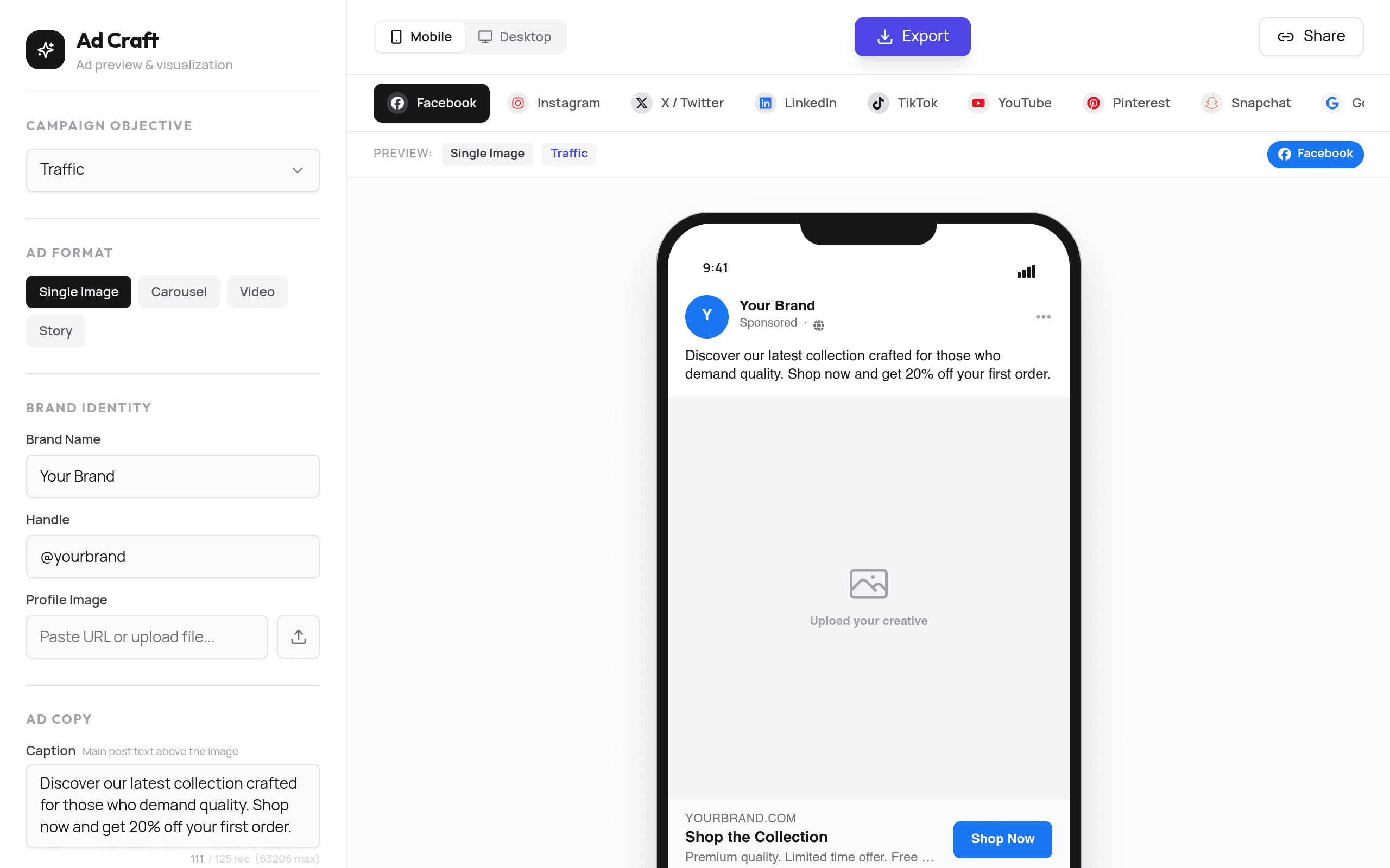 adcraft.sherifalkady.com — لقطة من الموقع